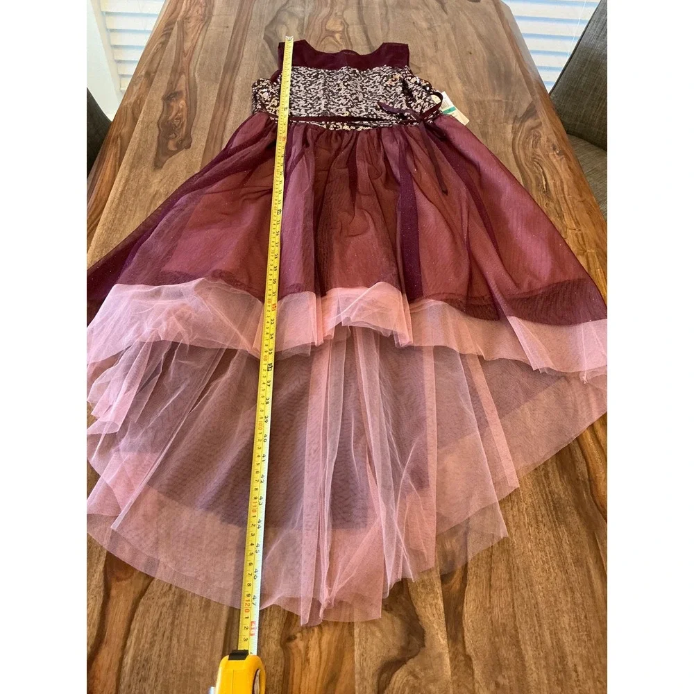 My Michelle Girls 16 Burgundy Sequin High Low Formal Dress NWT 8762ZP1G Party